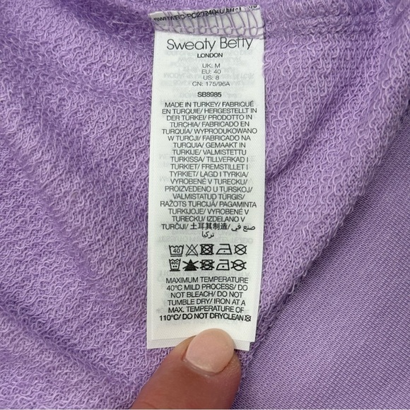 Sweaty Betty Women’s After Class Longline Sweatshirt Purple Medium Organic NWT - Picture 6 of 15